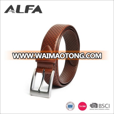 Alfa Wholesales Custom Fashion Design Brown Black Pure Genuine Leather Belt Men